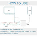 Pikkukuva 5 / 5: Lightning–HDMI-sovitin Lightning Digital AV -sovittimella 1080P, Lightning-latausportti valkoinen tietyille iPhone-, iPad- ja iPod-malleille sekä HDTV-näytöille