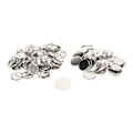 Miniatyrbillede 5 af 8: 100 sæt pin tilbage knap dele blank udjævning metal holdbart klip knap fremstilling forsyninger til badge håndværk DIY 56MM
