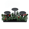 Miniatyrbilde 1 av 8: Pillar lysestake 3 brett svart matt finish holdbar stabil metall matt svart lysestake for fest jul bryllup