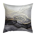 Miniatyrbild 4 av 5: Set med 4 Kuddfodral Grå Marmor 45 x 45 cm Svart Gyllene Abstrakt Konst Sammet Mjukt Dekorativt Kuddfodral Prydnadskudde Överdrag för Soffa Sovrum Vardagsrum