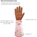 Miniatyrbillede 2 af 5: Havearbejde Rose Læderhandsker Kvinder Forlænget Pro Handsker Rose Beskæring Have til Mor og Bedstemor Havegaver (Brun)