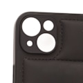 Miniatyrbild 8 av 8: Svart dunjacka designad telefonfodral i konstläder mjukt telefonskydd för iPhone för Iphone14