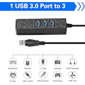 Miniatyrbild 3 av 5: 3 Port USB 3.0 HUB till RJ45 Gigabit Ethernet 10/100/1000 Mbit USB Ethernet Adapter för Macbook, Surface Pro, Chromebook