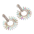 Miniatyrbilde 2 av 8: Mote Rhinestone Statement Drop Dangle Øredobber Store Lysekrone Øredobber for Kvinner Hvit AB Midten KC Gull