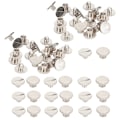 Pikkukuva 4 / 8: 30 sarjan kirjan niitit, uurretut litteät messinkiset nahkakirjansidontapainikkeet, 9,5 x 6 mm, naula, 4 mm ruuvi (hopea)