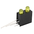 Miniatyrbillede 5 af 8: 100 stk 3 mm lysholder dobbelt hul LED diodelampe med base industrielt indikator tilbehør Gult lys