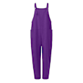 Miniatyrbillede 5 af 5: Casual Dame Bomuldslinned Overalls Jumpsuit - Løs og baggy Romper M Lilla