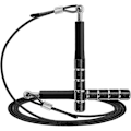 Miniatyrbild 1 av 5: Svart Hopprep, Speed Skipping Rope för Fitness Träning, Justerbart Hopprep för Vuxna, Män, Kvinnor, Barn, Flickor