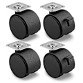 Miniatyrbilde 1 av 5: 4-pak 30mm møbelhjul med brems - Glatte og slitesterke svingbare hjul for innendørsmøbler