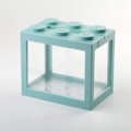 Miniatyrbillede 5 af 5: Blå Mini Beta Fisketank Sæt med Grus, Planter og Fodersten