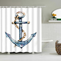 Miniatyrbillede 1 af 2: 1 stk. Rustik Nautisk Polyester Bruseforhæng Badeværelsesindretning, 150 cm x 180 cm, Moderne Bruseforhæng