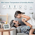 Miniatyrbillede 2 af 5: Indendørs Termometer Hygrometer Digital LCD C/F Temperatur Fugtighedsmåler Vækkeur -10-70C_SZXM