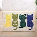 Miniatyrbild 2 av 5: 50X80cm Extra Mjuk Mikrofiber Halkfri Badrumsmatta 4 Katter Mönster Badrumsmatta Maskintvättbar Badrumsmatta Superabsorberande Mattor, Khaki