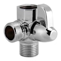 Miniatyrbilde 3 av 8: 3-veis messing krom omleder G1/2" T-form adapterventil for dusjarmmontert