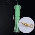 Miniatyrbillede 6 af 8: Smidig fisk kunstig bionisk blæksprutte lokkemad bløde agn fiskeri tilbehør (grøn lysende 14,5 cm)