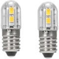 Miniatyrbillede 1 af 5: 2-pak 6V E10 LED-pærer med 2835 skruefatning 4 SMD-chips Gul opgradering til forlygte lommelygte