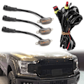Miniatyrbillede 7 af 8: 3 stk. bilgitterlys med sele høj lysstyrke passer til Ford F‑150 Raptor 2010‑2014 2017‑up sort linse gult lys