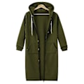 Miniatyrbillede 2 af 5: Casual lynlås fleece hættetrøje jakke til kvinder S grøn
