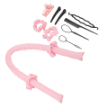 Miniatyrbild 4 av 8: 10 st Värmelösa locktång Pannbandsklämmor Kam Pull Hårnål Bomull DIY Curls Rullar för sovande Rosa