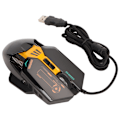 Miniatyrbillede 6 af 8: Kablet mus ergonomisk RGB baggrundsbelyst justerbar DPI 7 programmerbare knapper gaming mus til gaming kontor studie sort