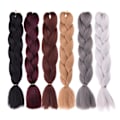 Pikkukuva 3 / 5: Jumbo Crochet Braiding Ombre Color Synteettiset Hiustenpidennykset Naisille Vaaleanvihreä