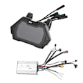 Miniatyrbilde 1 av 5: 48V 25A Kontroller & LCD Display Dashboard kompatibel med KuKirin M5 Pro/G2 Max/G3 Elektrisk Sparkesykkel 4PIN TMF13 Digital Meter