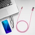Miniatyrbillede 5 af 8: 2 stk. TPE aluminiumslegering datakabel med LED-belysning til telefoner med Type C-interface (pink)