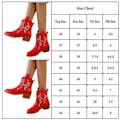 Miniatyrbillede 4 af 4: Casual Mid Heel Wide Width Dame Cowboy Ankle Boots38 Rød