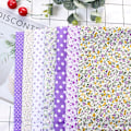 Miniatyrbillede 2 af 8: 7 stk. 25*25 cm bomuldsstof DIY assorterede firkanter forskåret sengetøjssæt kvarterbundt lilla prik