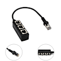 Pikkukuva 4 / 4: RJ45 Ethernet-jakaja, 1 urosliitäntä 3 naarasliitäntään LAN-sovitinkaapeli Super Cat5:lle, Cat5e:lle, Cat6:lle, Cat7:lle Ethernet-pistorasian liitäntää varten