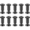 Miniatyrbillede 1 af 5: Skrue Stolpe Passer Til 5/16\"(8mm) Hul Dia, Han M6x10mm Bæltespænde Bindebolte Læder Fastgørelse Kulstofstål (sort) (10 sæt)