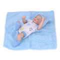 Miniatyrbild 7 av 8: 10-tums nyfödd babydocka set tvättbar emulational mjuk vinyl sovande babydocka med kläder filt Garçon bleu
