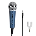 Miniatyrbillede 1 af 8: Kablet kondensatormikrofon 3,5 mm med US-formet 3,5 mm lydadapter til computerkaraoke (blå)