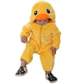Miniatyrbillede 3 af 5: Dinosaur Onesie med Hætte til Småbørn - Dyr Kostume til Børn Halloween 24-30 Måneder Gul