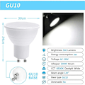 Miniatyrbild 2 av 5: LED GU10 Spotlight Lampor, GU10 LED Lampor, 5W Kallvit 6500K (50W Halogen Ekvivalent) Energibesparande Lampa, 400LM 120 Graders Spridningsvinkel Ej dimbar, 10-pack