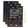 Miniatyrbild 1 av 8: 3st Scratch Paper Note Multicolor Rainbow Art Paper Card Barn Studenter Ritböcker