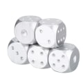 Miniatyrbilde 4 av 8: 5 stk aluminiumslegering bordspill pokerspill terninger sett med oppbevaringsboks (sølv rektangelboks)