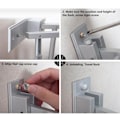 Miniatyrbillede 5 af 6: 40 cm brusehylde Foldbar aluminiumshåndklæde knagerække med 5 kroge sølv