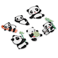 Miniatyrbilde 6 av 8: 6 stk Panda broderilapp med skyggelegging for å skjule flekker og skader i ulike stiler Panda strykemerker for DIY-håndverk, veske og sko