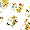 Miniatyrbillede 8 af 8: 30 ark vintage fe-stickers, blomster fe-stickers til scrapbog, junk journal-artikler, DIY-håndværk, album, bærbare computere, gule