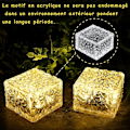 Miniatyrbilde 4 av 5: Solcellelamper Utendørs, 4 Stk Vanntette Solcelle Ground Lights, 8 Lysmoduser LED Solcelle Hagelys for Terrasse Plen Vei Dekk Trapper (Varm Hvit)
