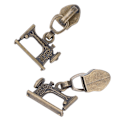 Miniatyrbillede 8 af 8: 10 stk. lynlås træk symaskine metal lynlås træk jakke håndværk håndtasker lynlås hovedbronze