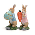 Miniatyrbild 3 av 8: Påskhare Figuriner med Morot Söta Kanin Staty i Harts Hartshantverk Prydnader Påskpresenter till Barn