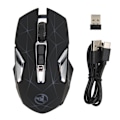 Miniatyrbillede 1 af 8: Trådløs mus 2.4G trådløs ergonomisk design 3 DPI skridsikker rulle USB genopladelig gamingmus til pc bærbar computer sort