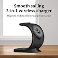 Miniatyrbilde 4 av 4: MagSafe Kompatibel Magnetisk Trådløs Lader for iPhone 12/13/14 Pro Max, Airpods, Apple Watch 1-8 (Svart)