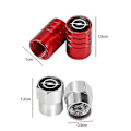 Miniatyrbillede 4 af 5: 4 stk. Bilhjul Dækventil Hætter Støvtilbehør i Aluminium Legering Til Opel Opc Corsa Astra Insignia Mokka Grandland Vectra Zafira Zekai B rød Til OPC