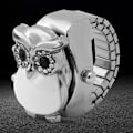 Pikkukuva 5 / 8: Watch Käännettävä cover Vintage Owl Pattern Unixes Finger Quartz Watch(valkoinen)