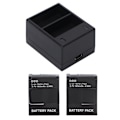 Miniatyrbillede 2 af 8: Kamera Batteri Oplader Hurtig Dobbelt Slot Batteri Oplader med 2 Batterier Kompatibel til Hero 2 3