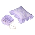 Pikkukuva 5 / 8: Vastasyntyneen valokuvaushattu ja tyyny, pehmeä, ihoystävällinen, söpö ja elegantti pitsihattu, valokuvausrekvisiitta (vaaleanpunainen hattu ja tyyny)