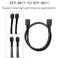 Miniatyrbillede 8 af 8: Cabledeconn SFF-8611 TIL SFF-8611 Server Højhastigheds HDD Datatransmissionskabel 0,5M